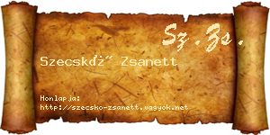 Szecskó Zsanett névjegykártya